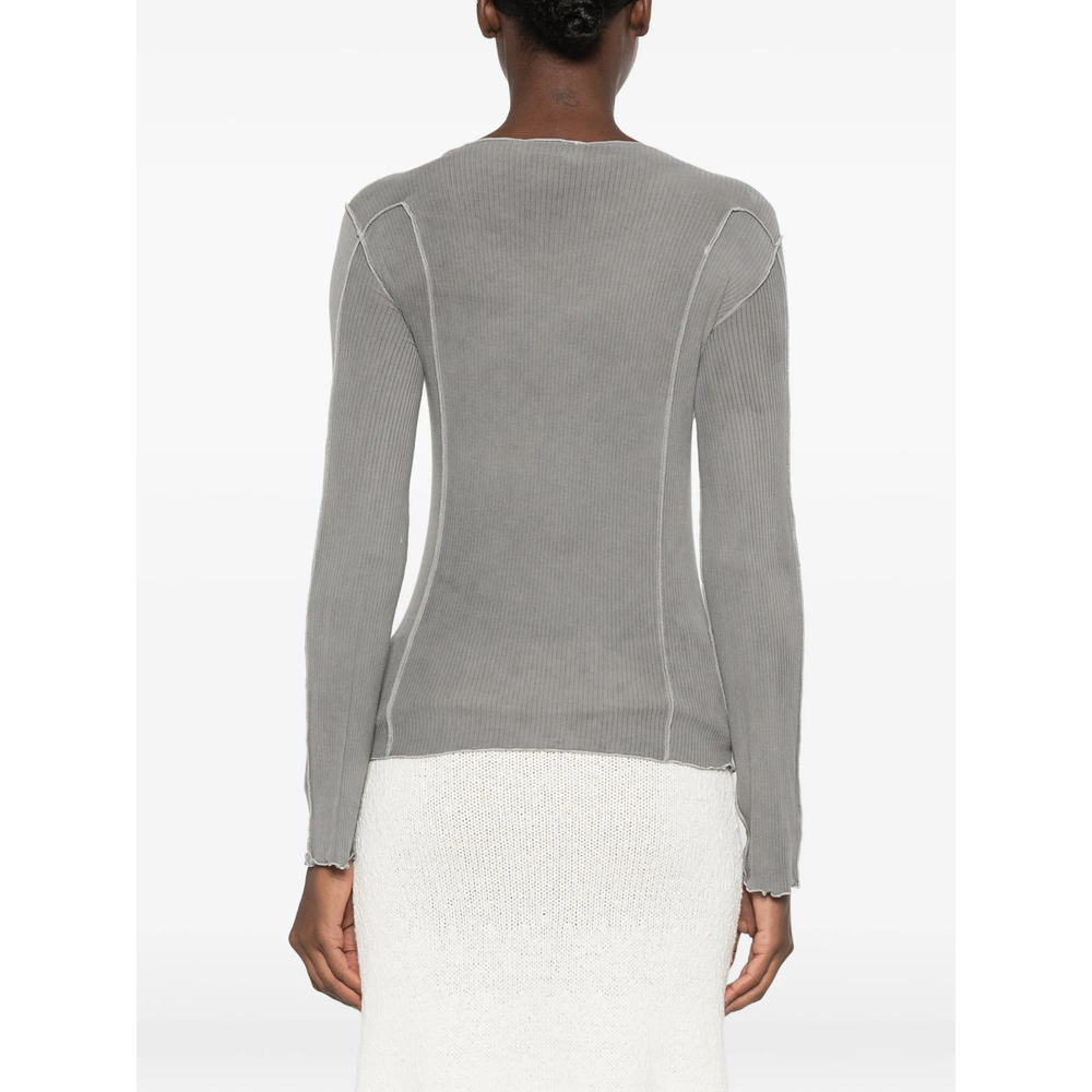Omato Ribbed-Knit Boat-Neck Top