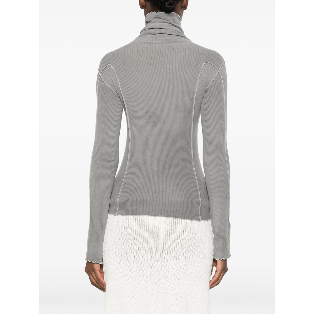 Ribbed Exposed-Seam Top