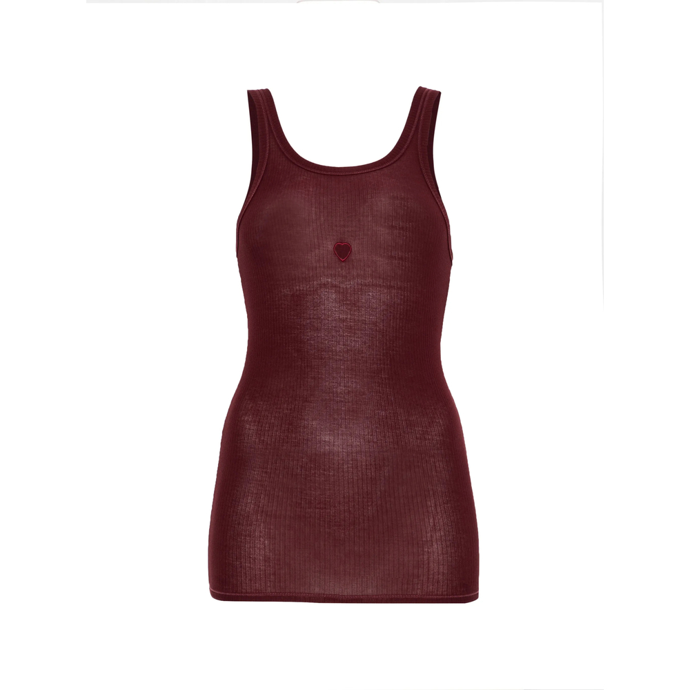 Baserange Heart Ribbed-knit Tank Top