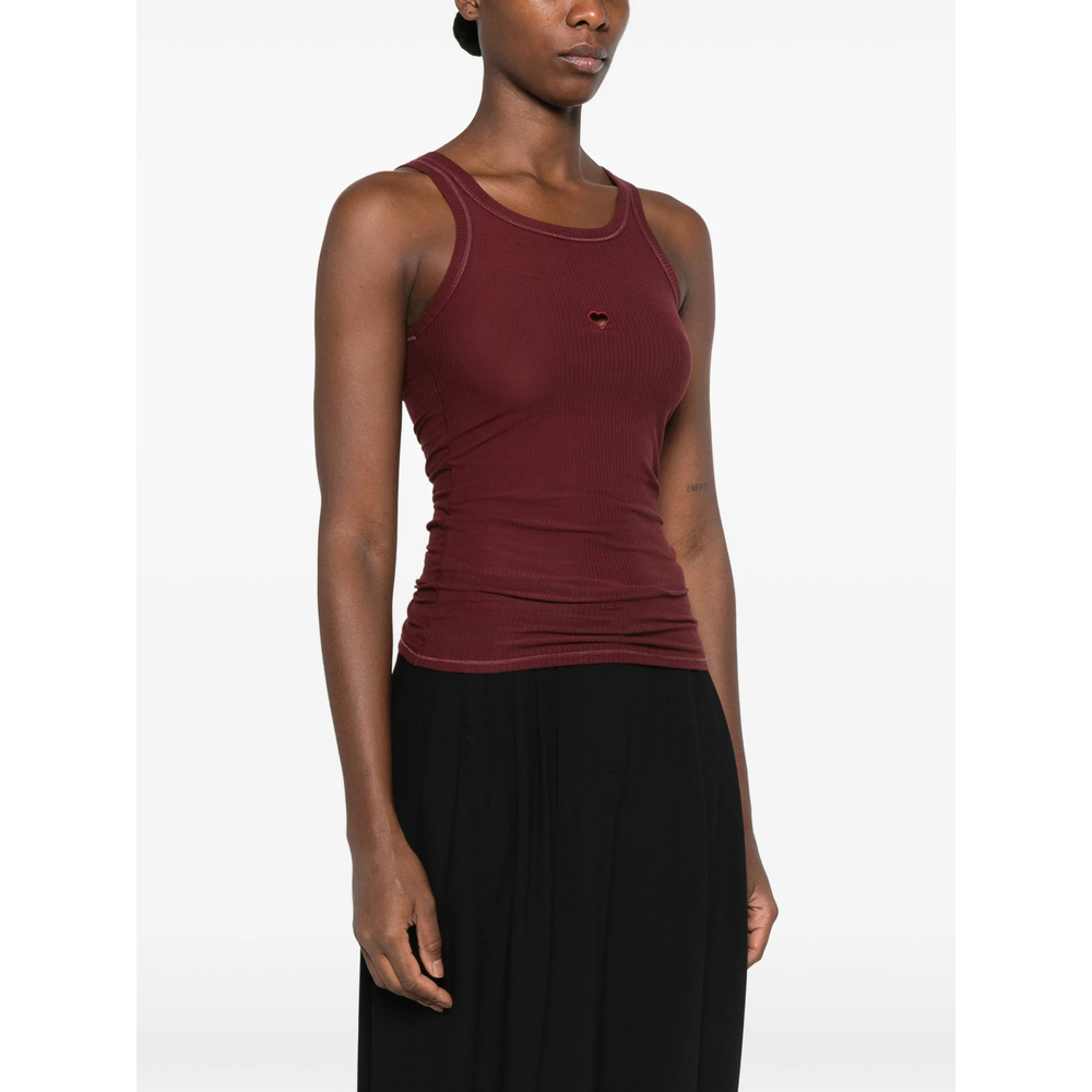 Heart Ribbed-Knit Tank Top