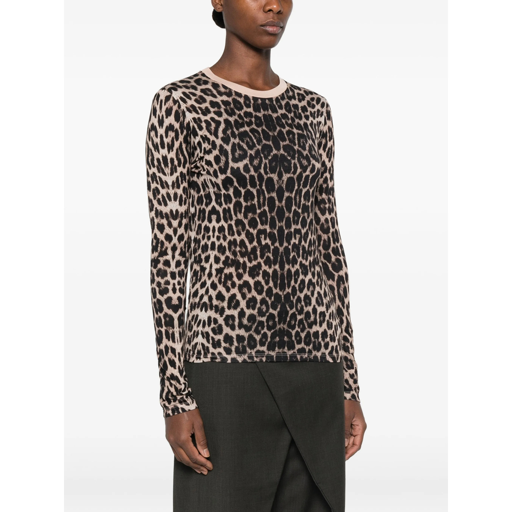 Leopard-Print Long-Sleeve T-Shirt