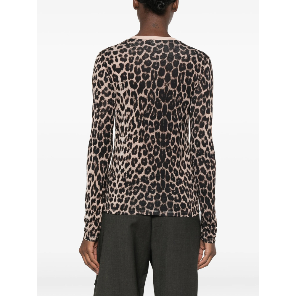 Leopard-Print Long-Sleeve T-Shirt