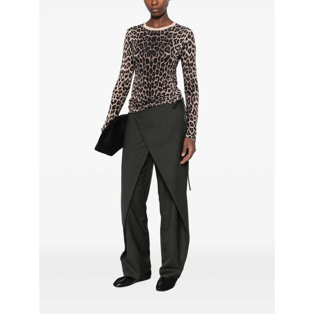 Leopard-Print Long-Sleeve T-Shirt