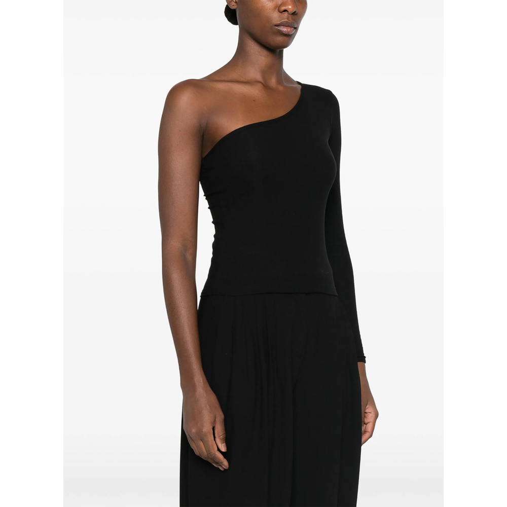 One-Shoulder Ribbed-Knit Top