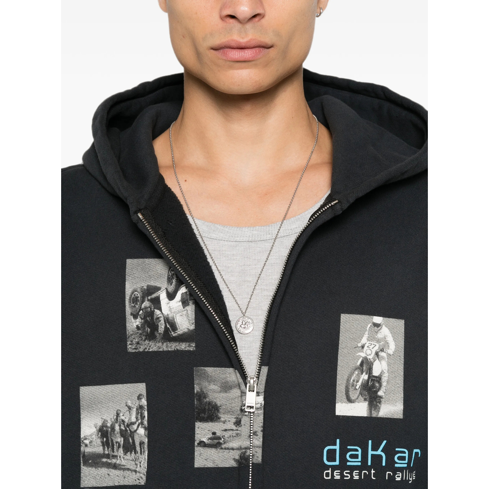Logo-Print Zip-Up Hoodie