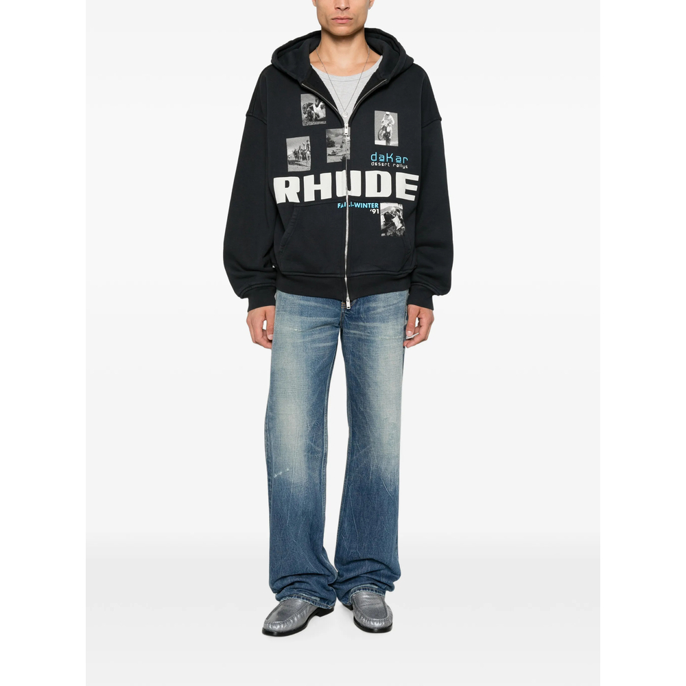 Logo-Print Zip-Up Hoodie