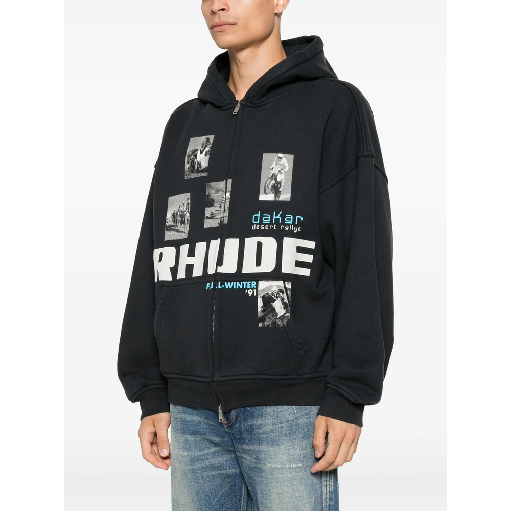 Logo-Print Zip-Up Hoodie