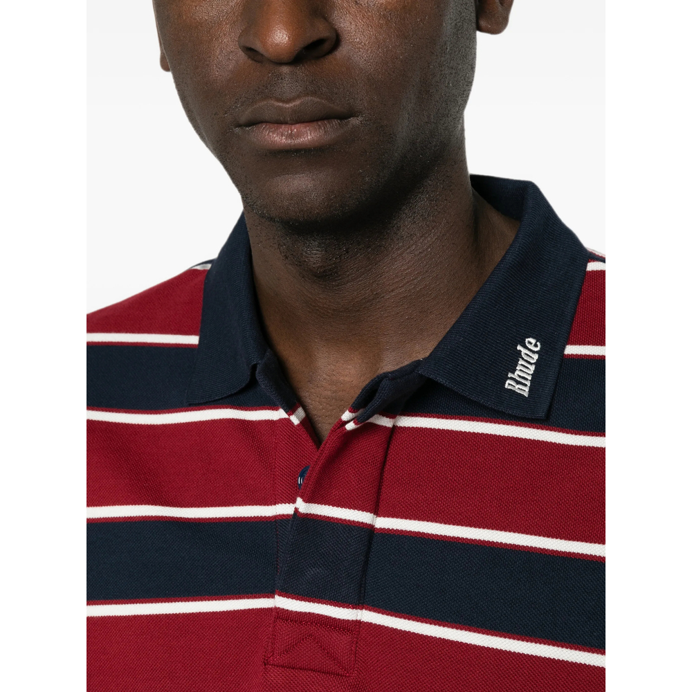 Fontaine Striped Long-Sleeve Polo Shirt
