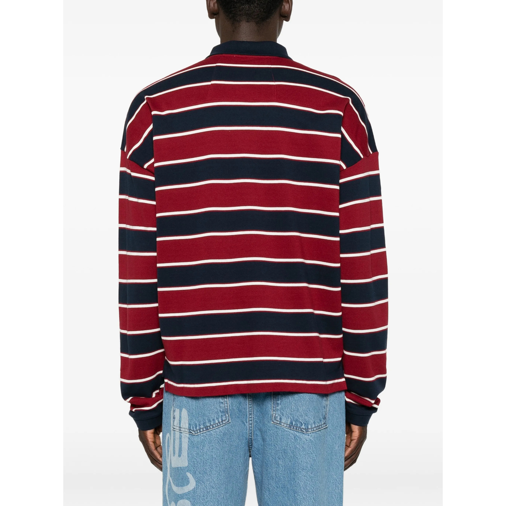 Fontaine Striped Long-Sleeve Polo Shirt