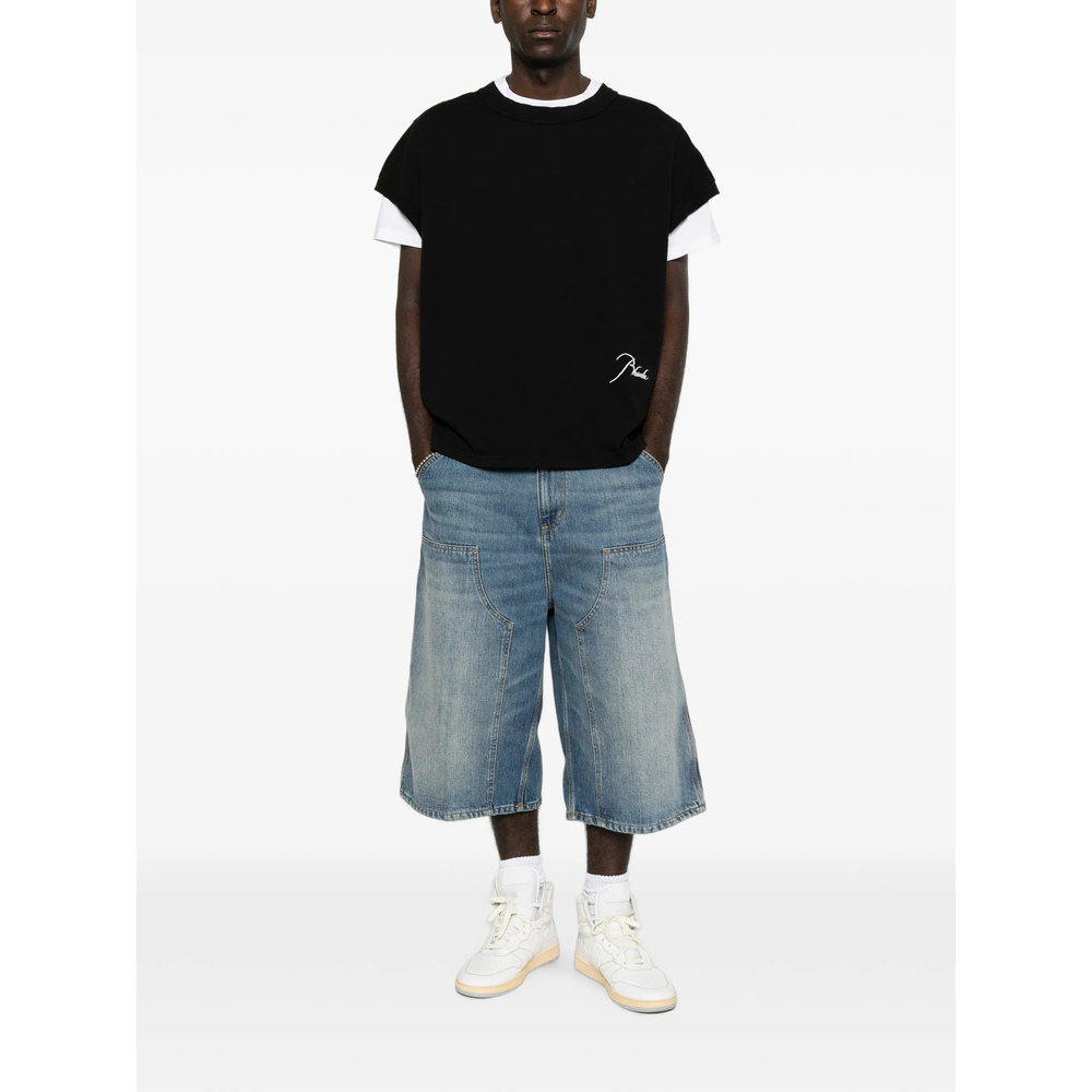 Logo-Embroidered Cap-Sleeve T-Shirt