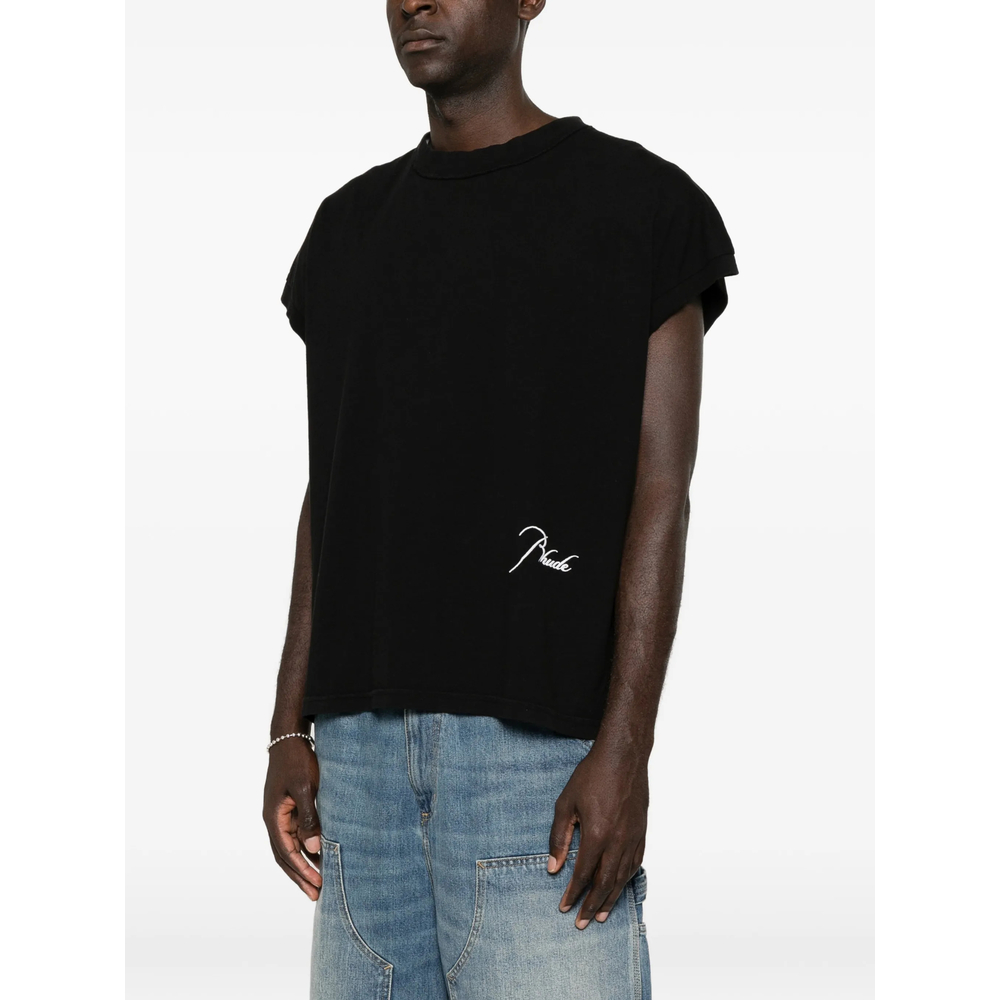 Logo-Embroidered Cap-Sleeve T-Shirt
