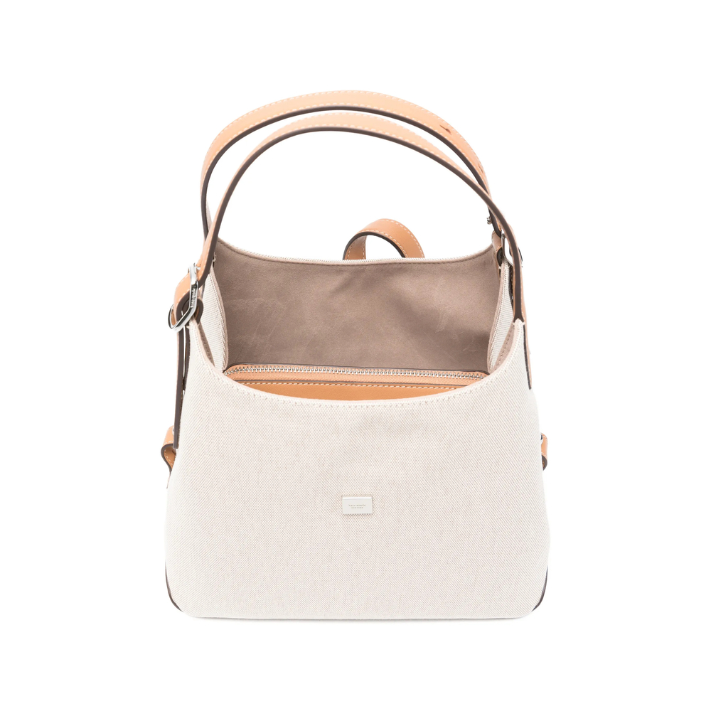 Leather-Trim Canvas Tote Bag