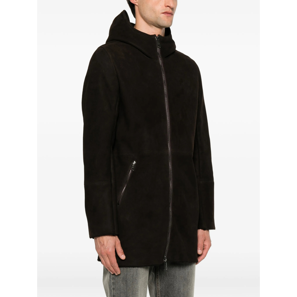 Hooded Shearling Coat