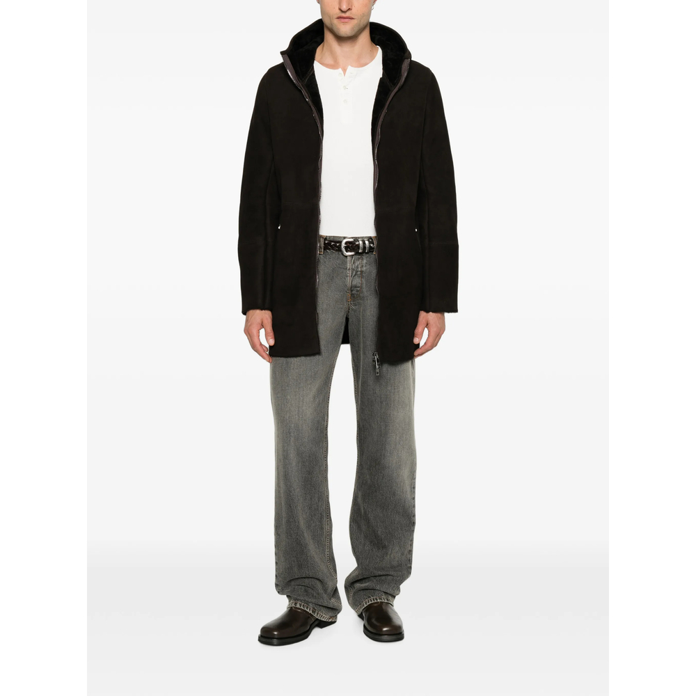 Hooded Shearling Coat