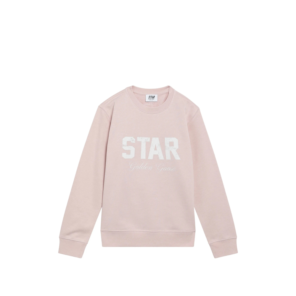 Golden Goose Girls' Pink Cotton Sweatshirt With Print And Embroidered Logo