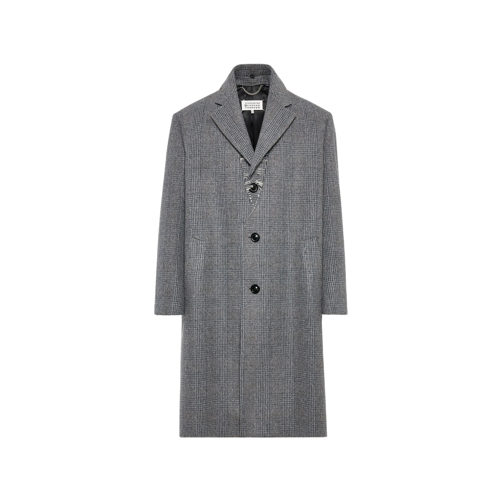 Maison Margiela Check Frayed Coat