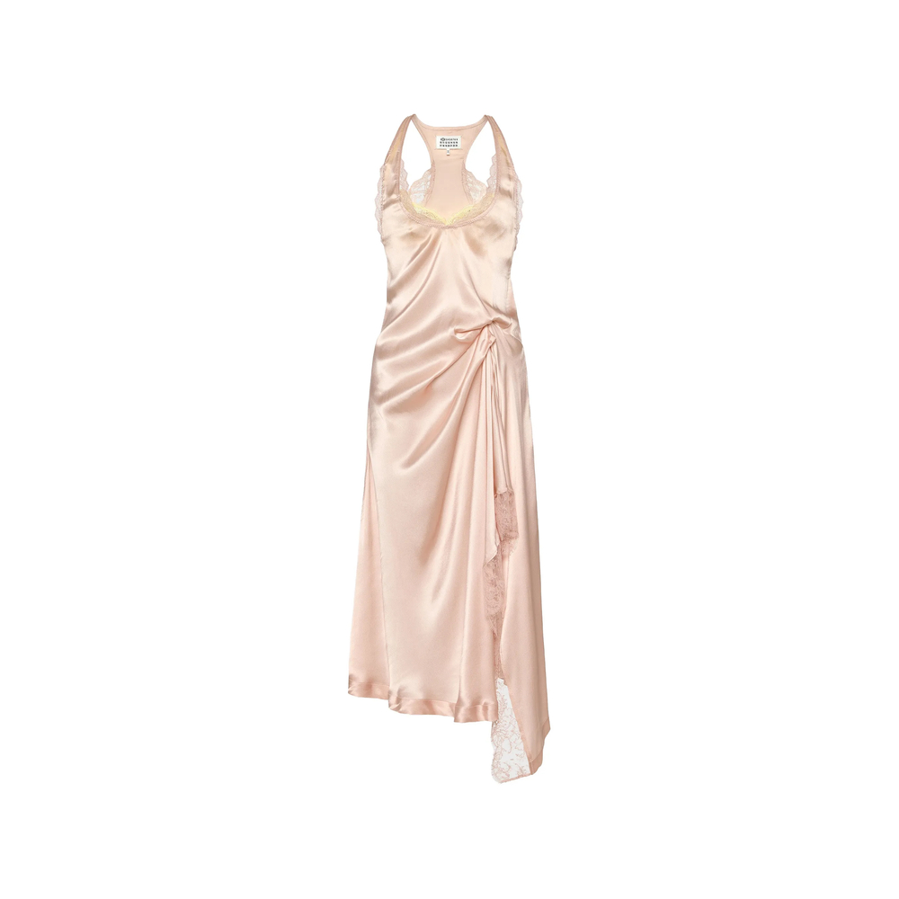 Maison Margiela Lace-trim Asymmetric Midi Dress