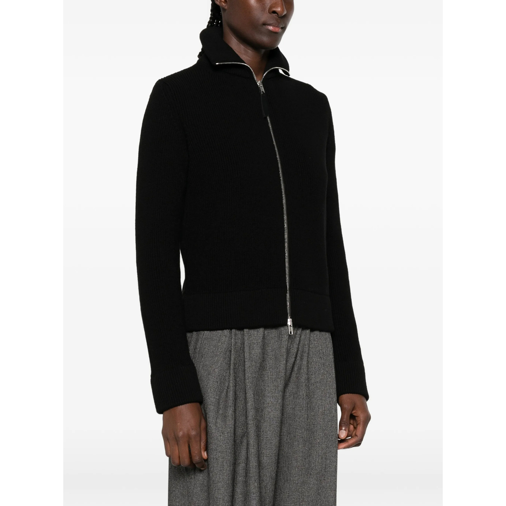 Ribbed-Knit Zip-Up Jacket