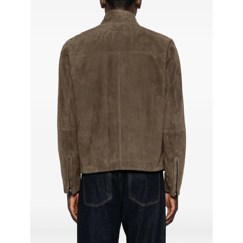 Suede High-Neck Jacket
