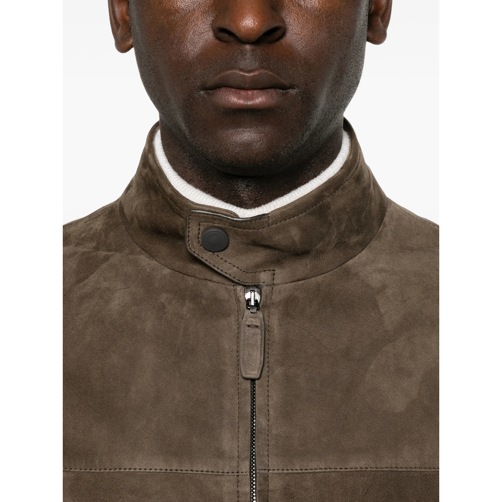 Suede High-Neck Jacket