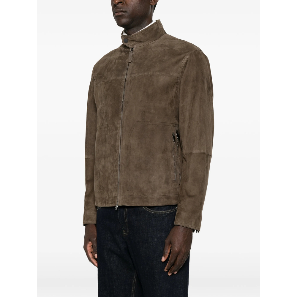 Suede High-Neck Jacket