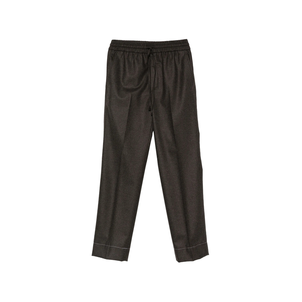 Waist Pressed-Crease Trousers Drawstring