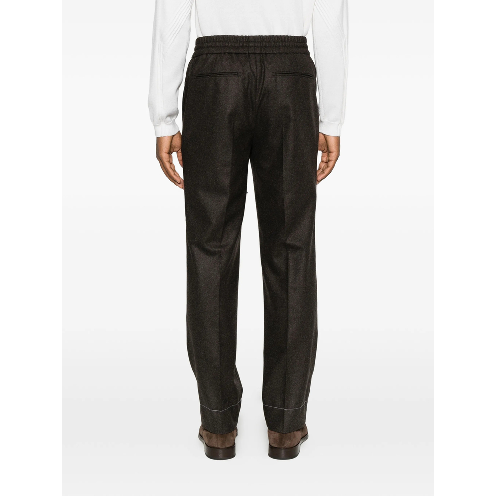 Waist Pressed-Crease Trousers Drawstring