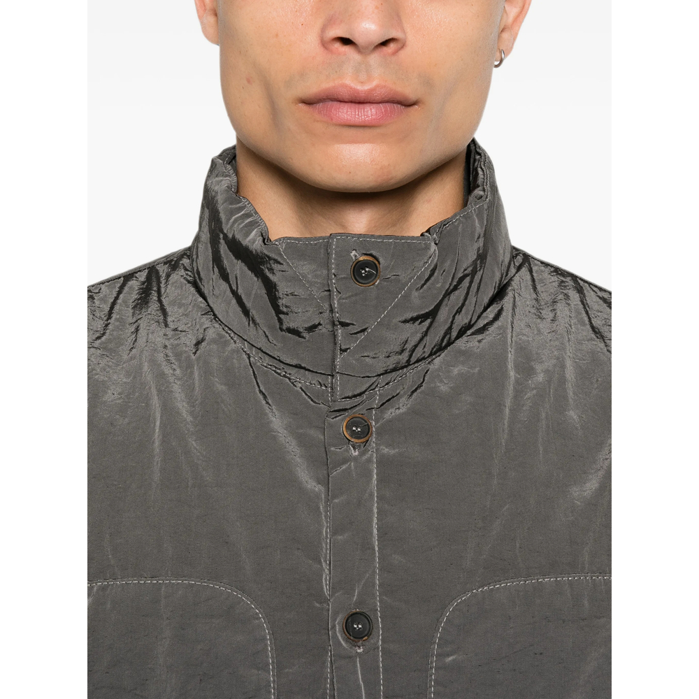 Button-Up High-Neck Jacket