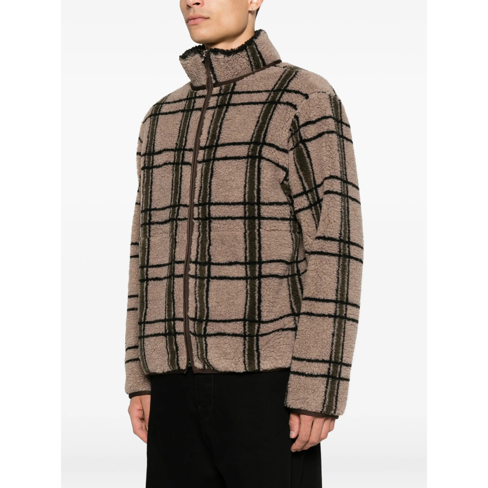 Check-Pattern Fleece Jacket