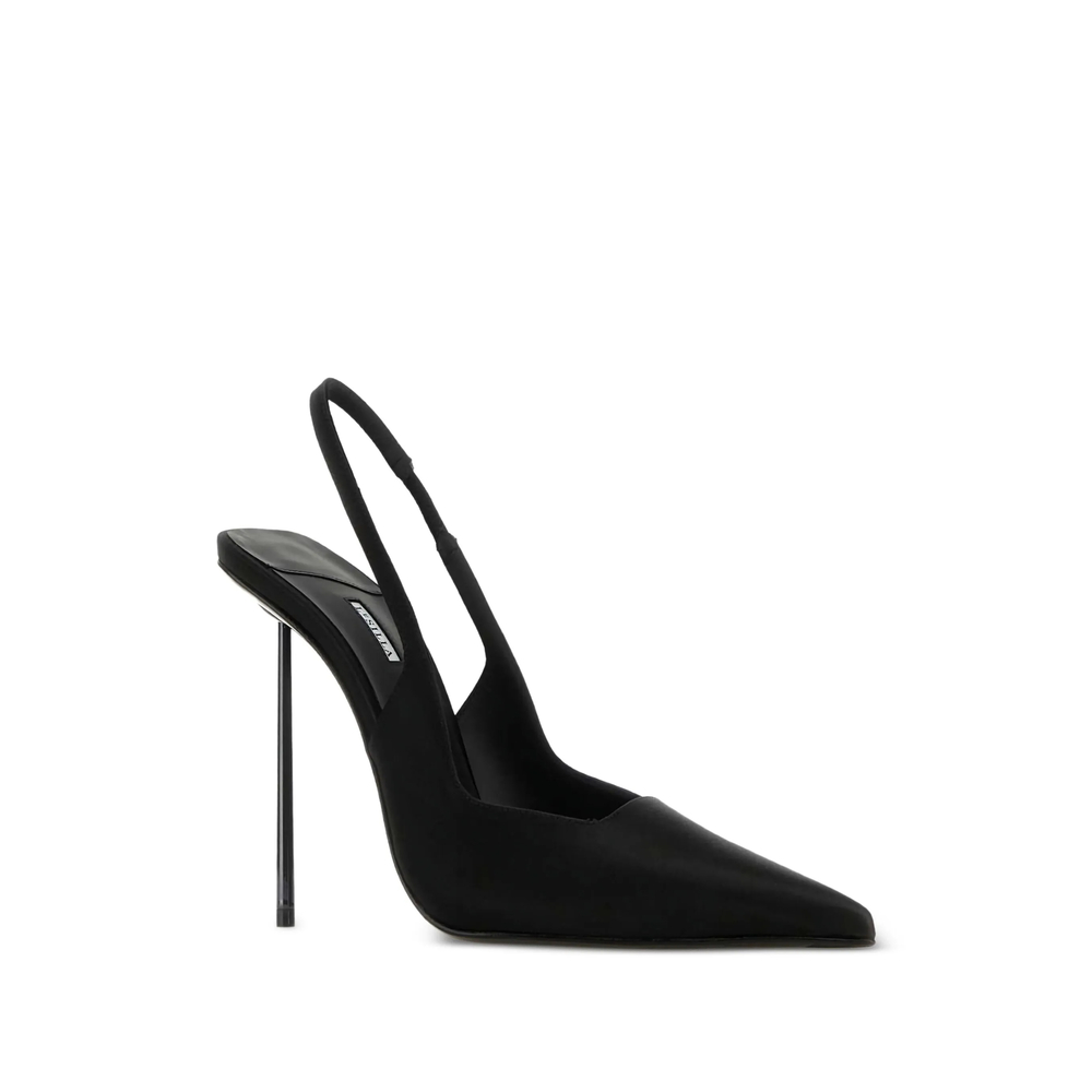 110Mm Sling Back Satin Heeled Pumps