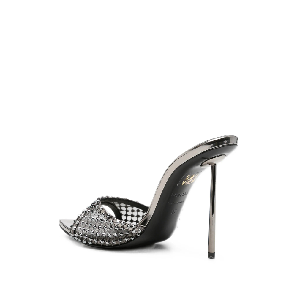 Gilda Crystal-Embellished Pointed-Toe Heeled Sandals