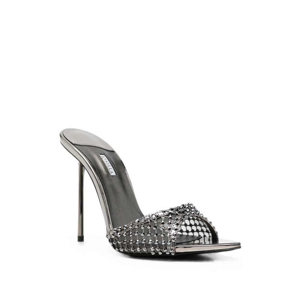 Gilda Crystal-Embellished Pointed-Toe Heeled Sandals