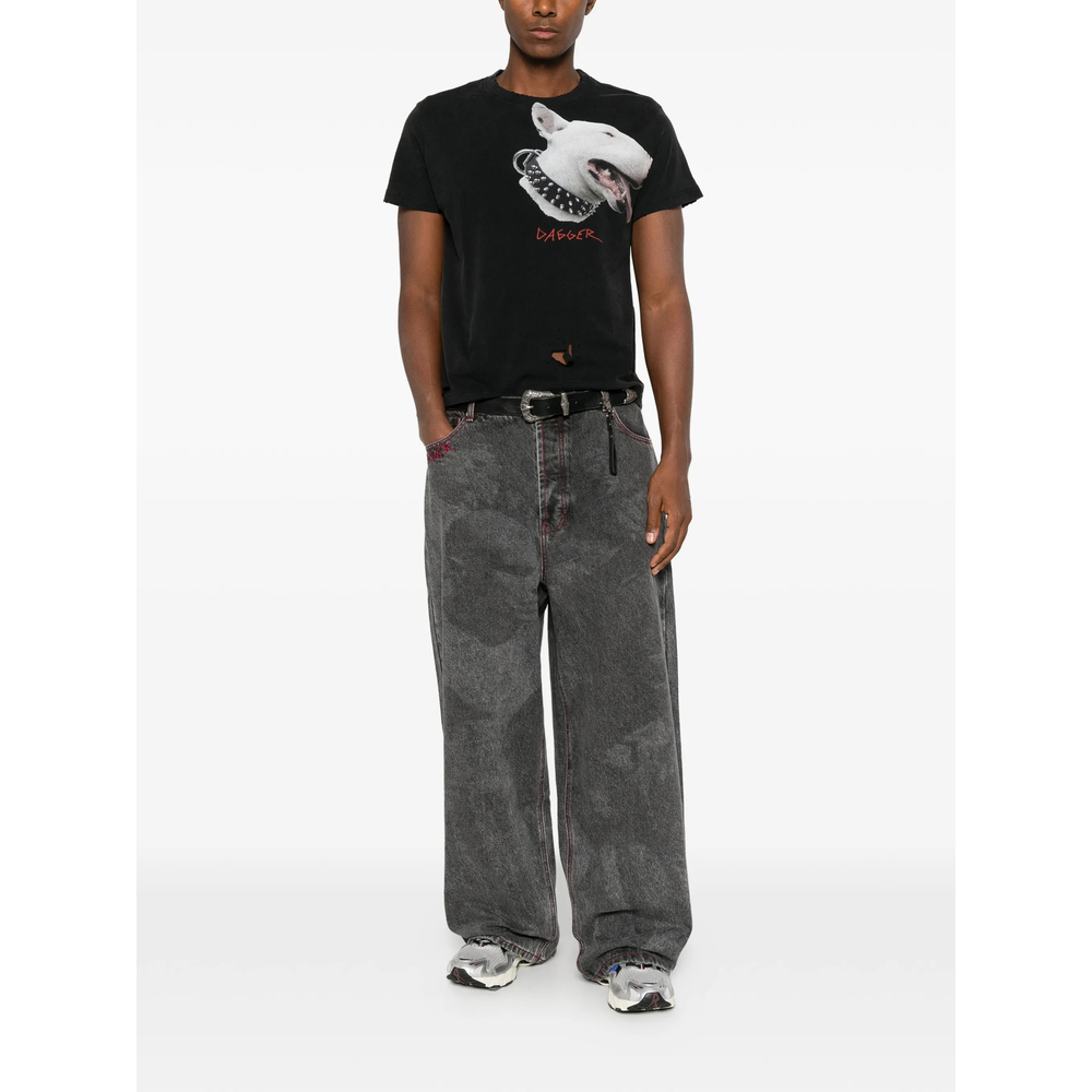 Johnny Embroidered Acid-Wash Jeans