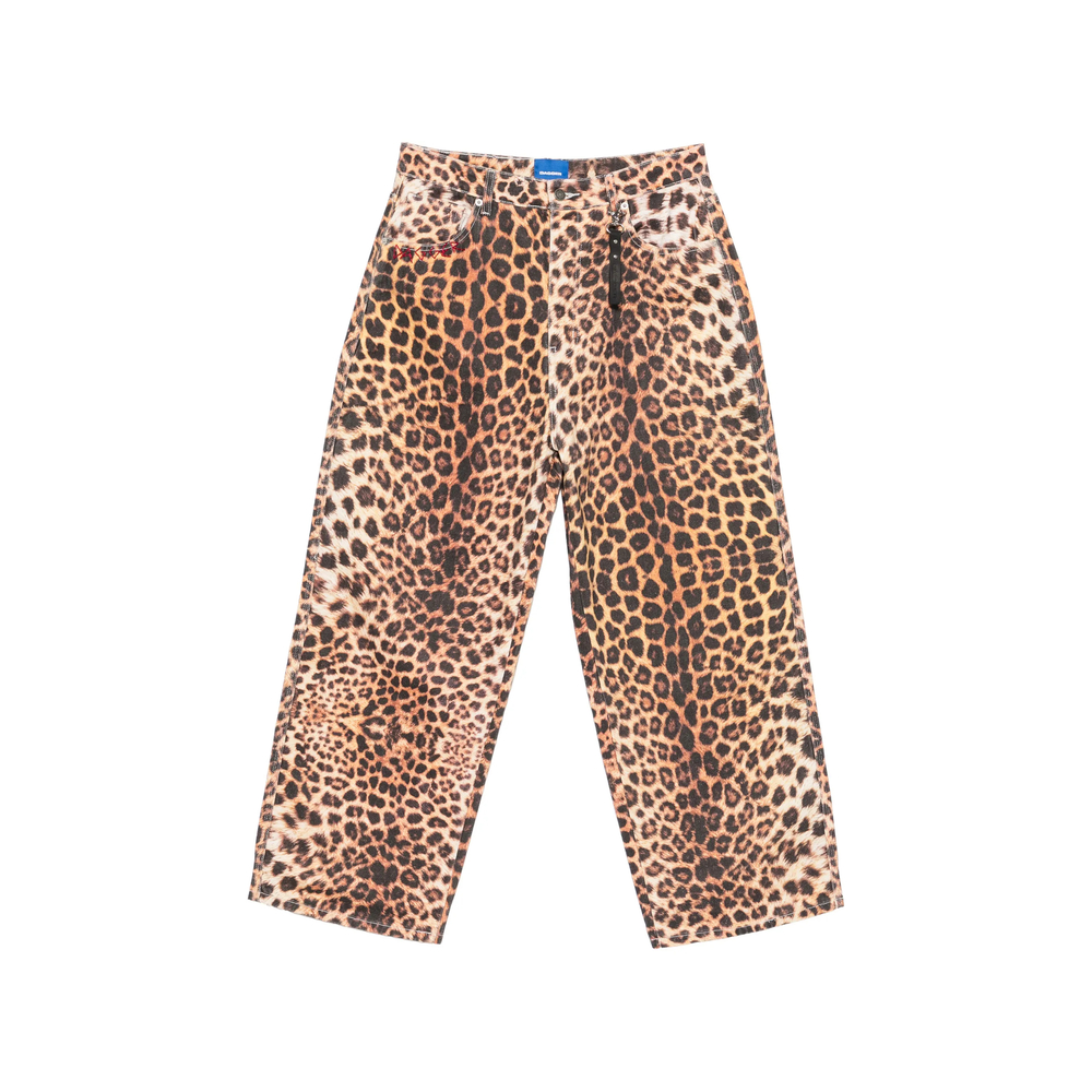 Dagger Leopard-print Wide-leg Jeans