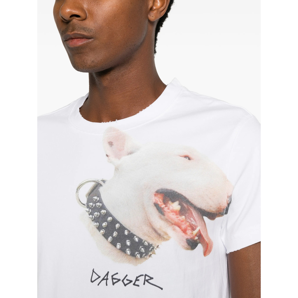 Distressed Dog-Print T-Shirt