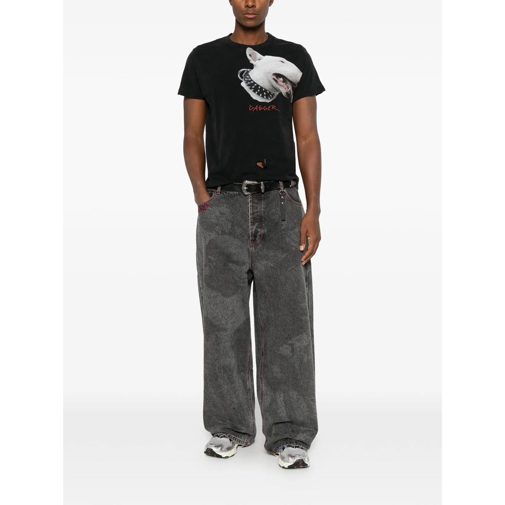 Graphic-Print Distressed T-Shirt