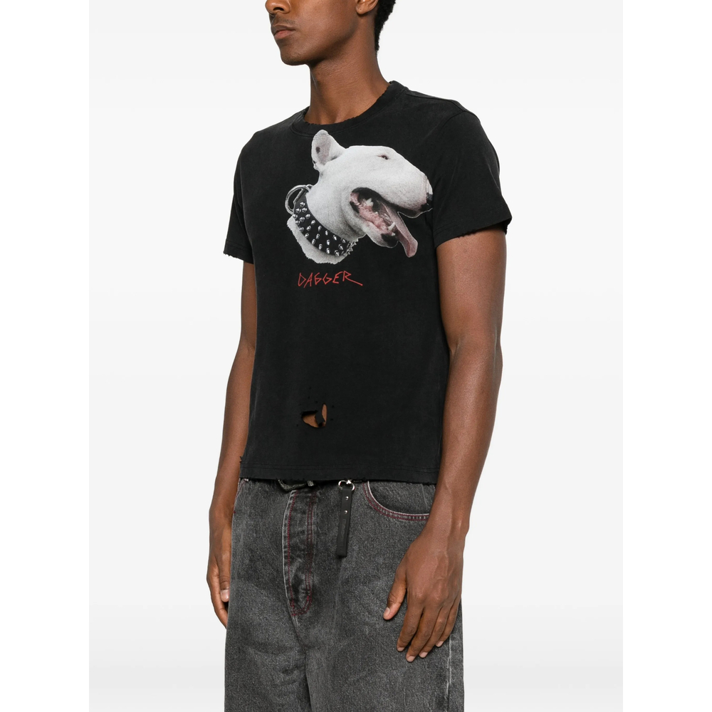 Graphic-Print Distressed T-Shirt