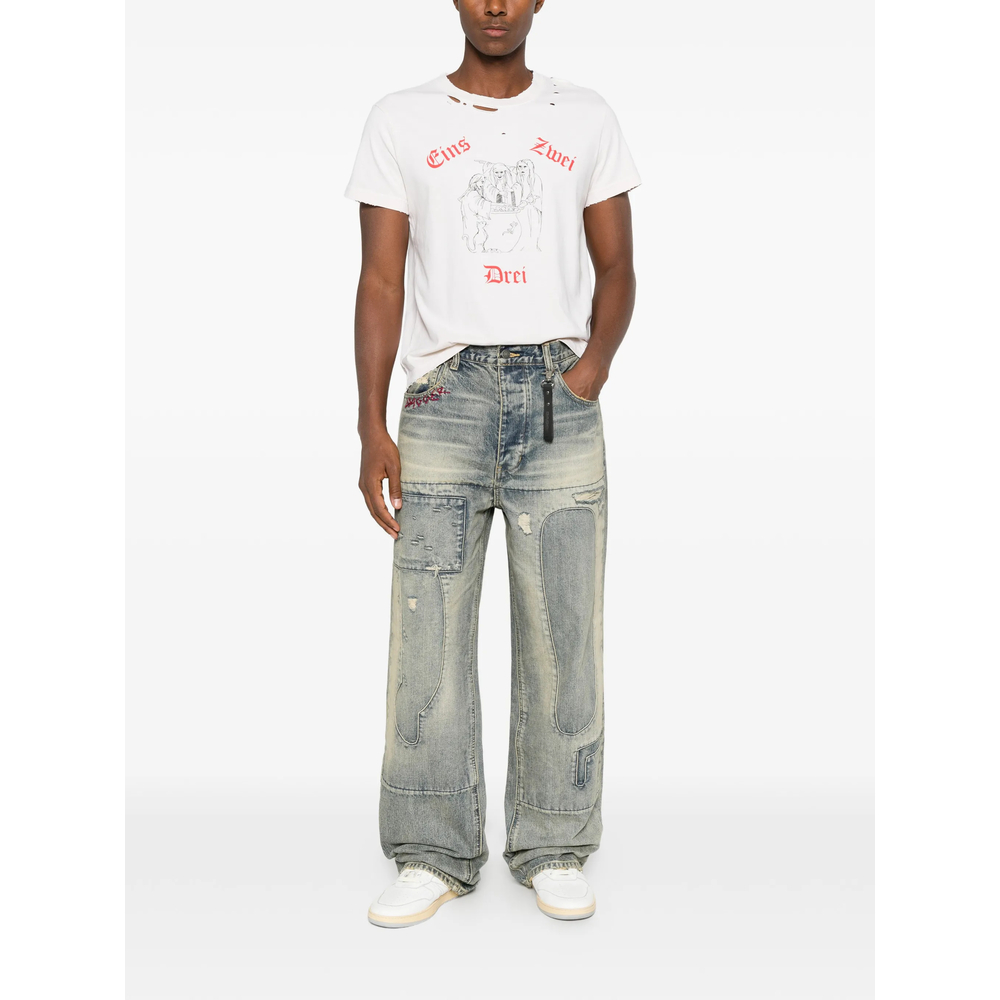Distressed Graphic-Print T-Shirt