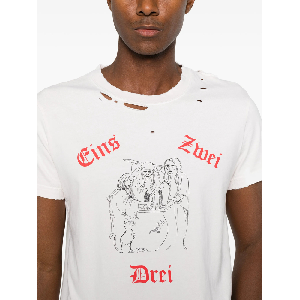 Distressed Graphic-Print T-Shirt