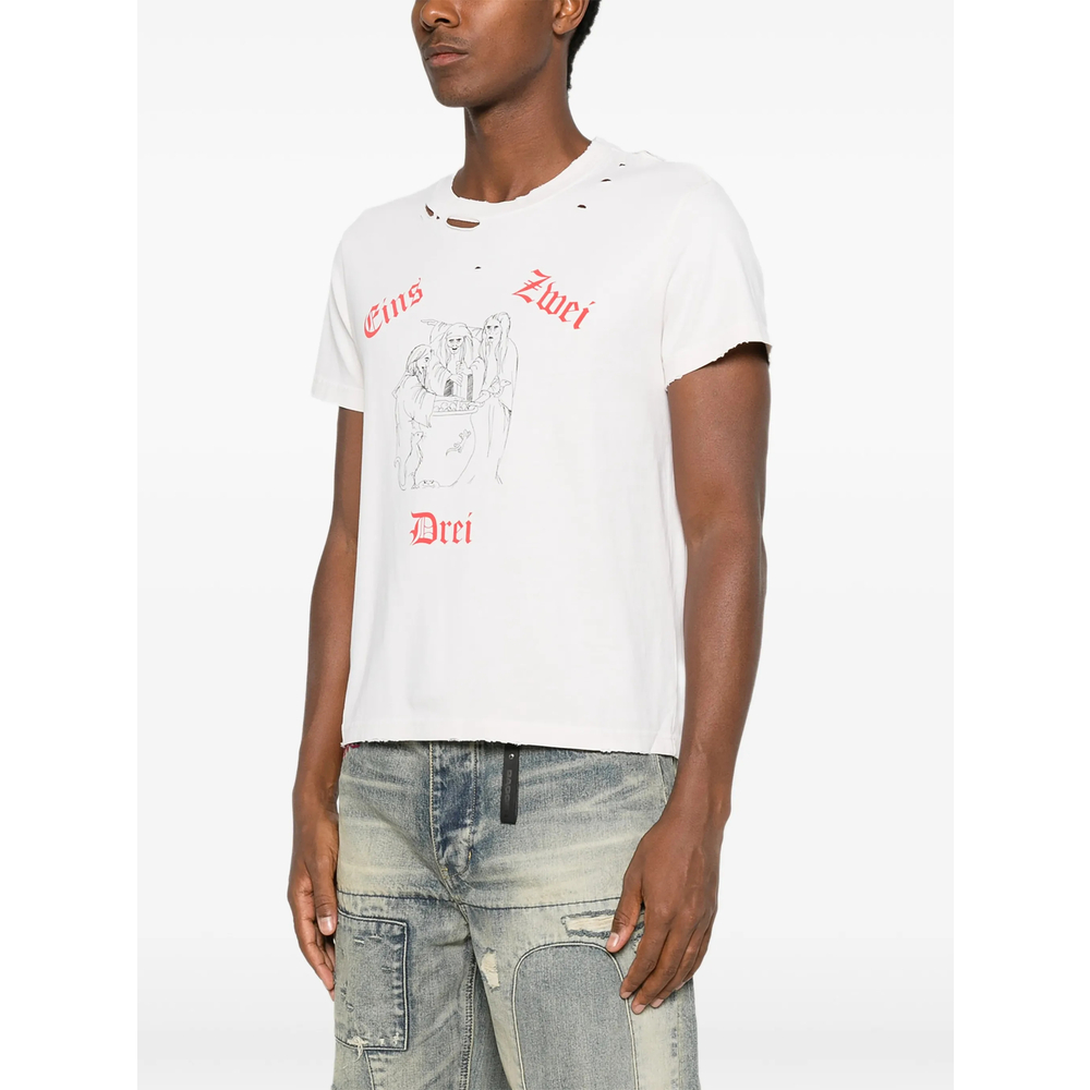 Distressed Graphic-Print T-Shirt