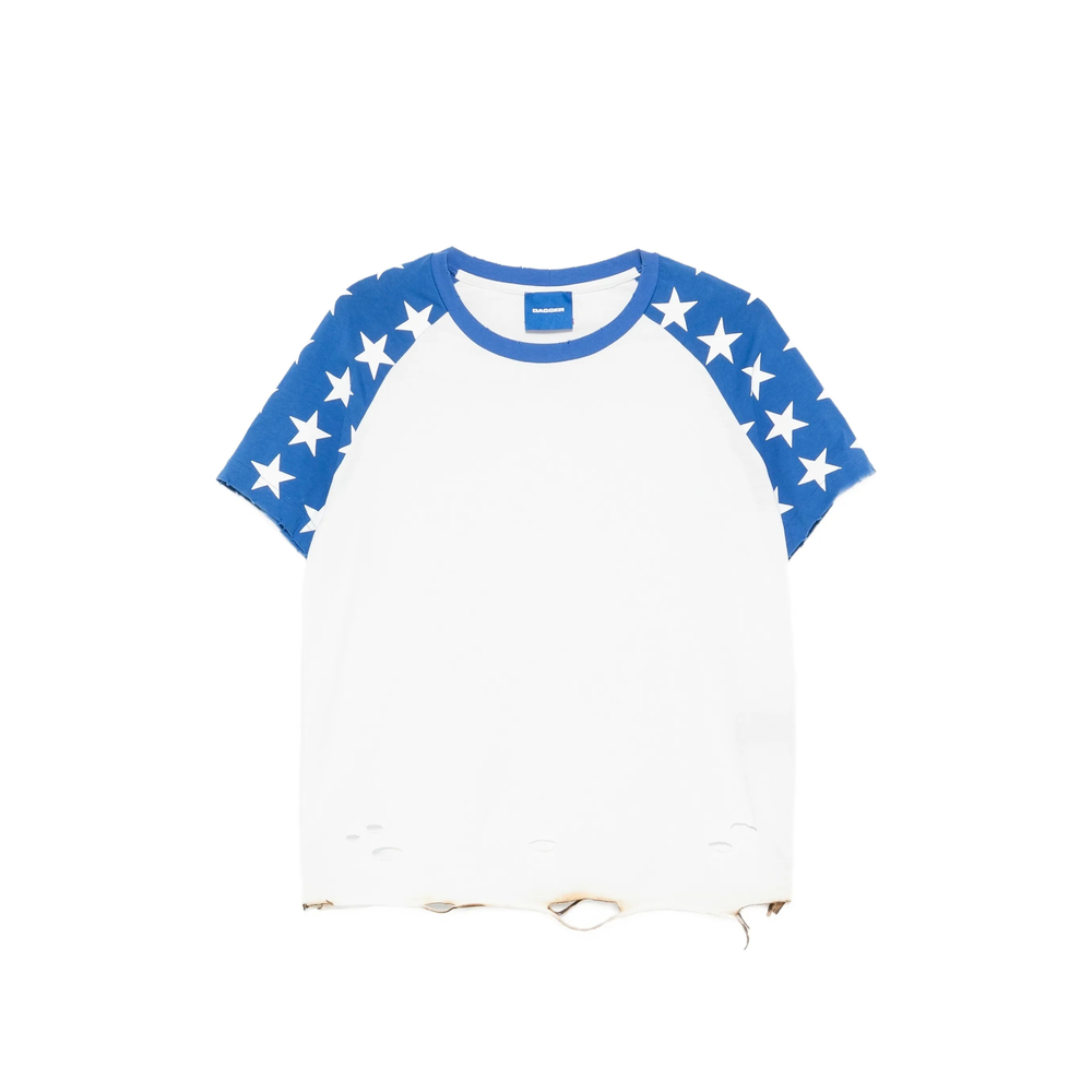 Dagger Star-print Distressed T-shirt