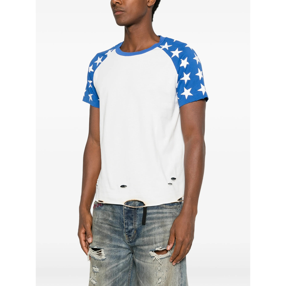 Star-Print Distressed T-Shirt
