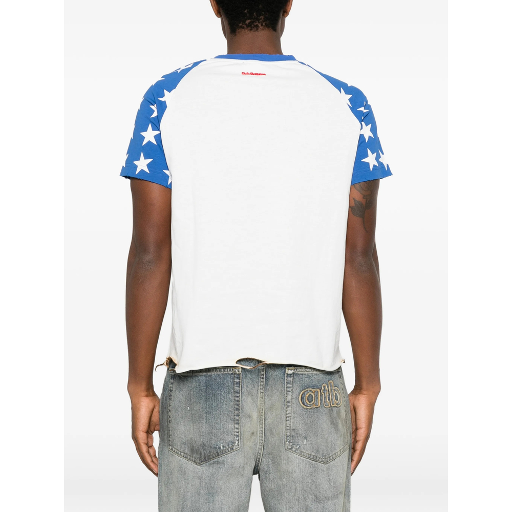 Star-Print Distressed T-Shirt