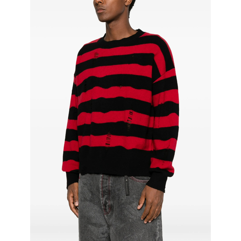 Distressed Striped Sweater
