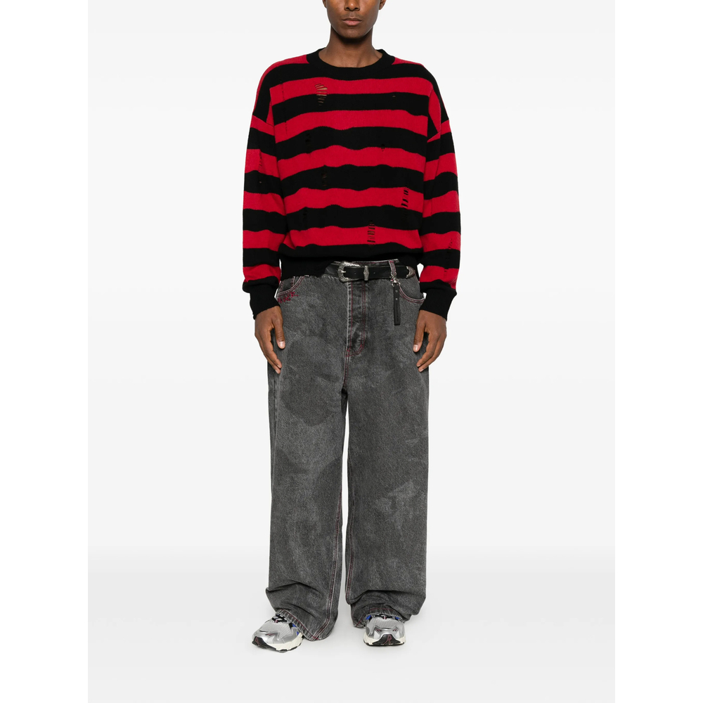 Distressed Striped Sweater