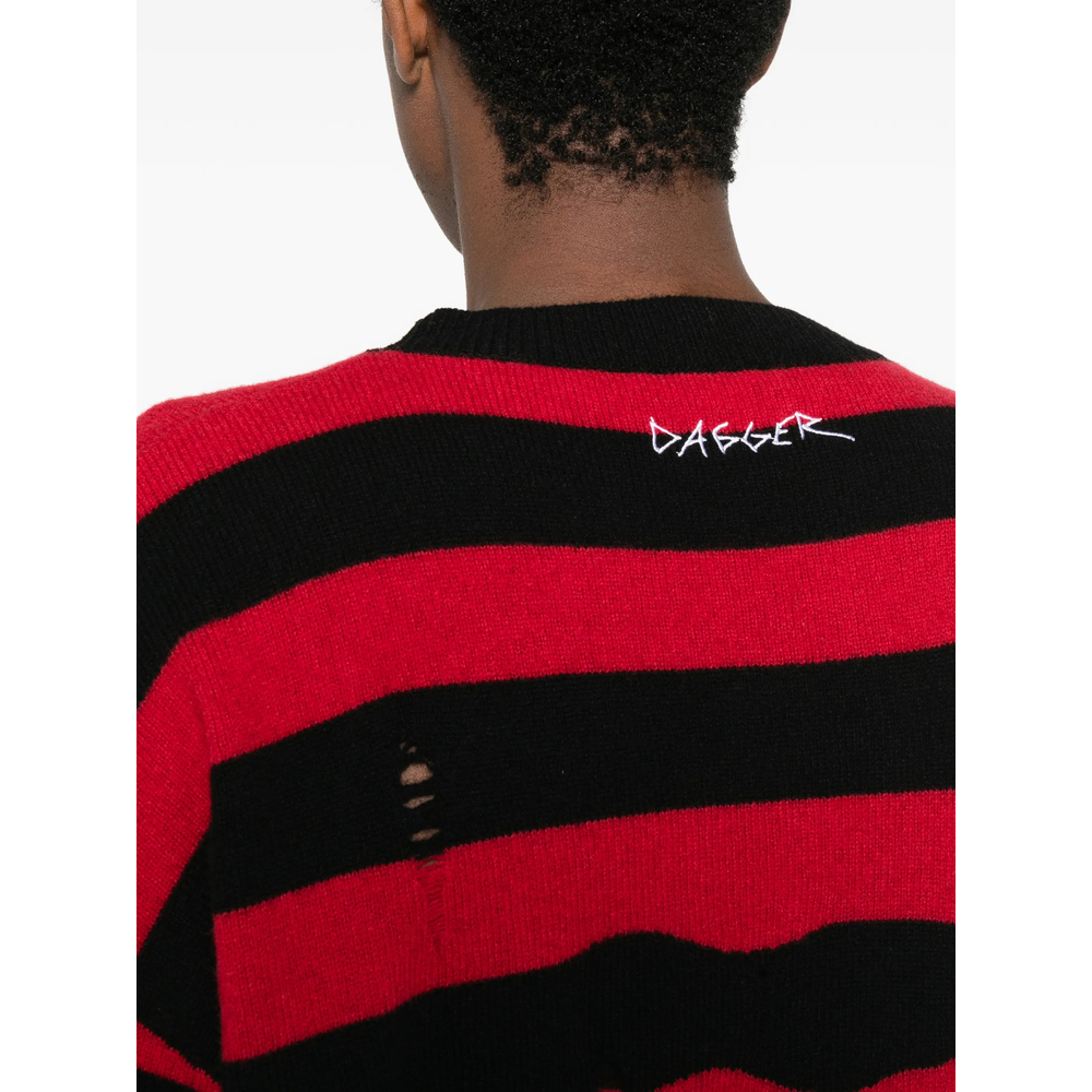 Distressed Striped Sweater