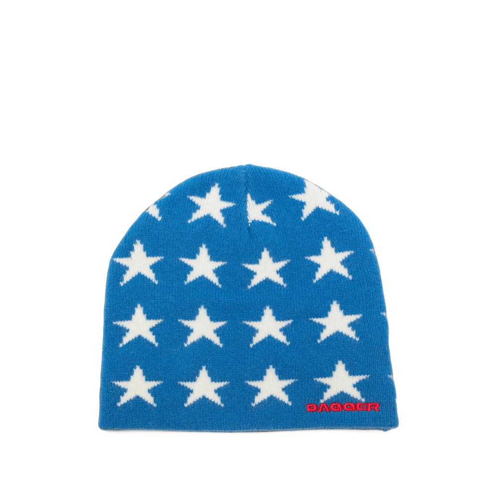 Dagger Star-intarsia Beanie Hat In Blue/white