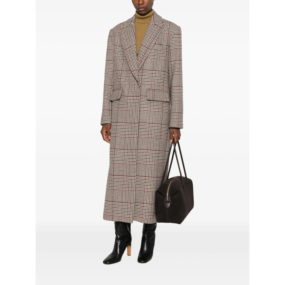 Prince Of Wales Check Double-Breasted Coat