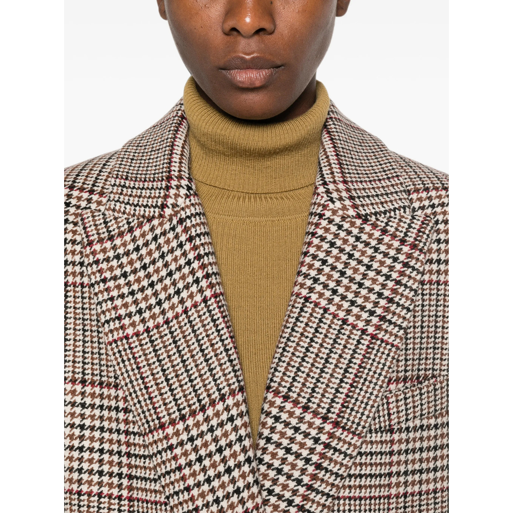 Prince Of Wales Check Double-Breasted Coat