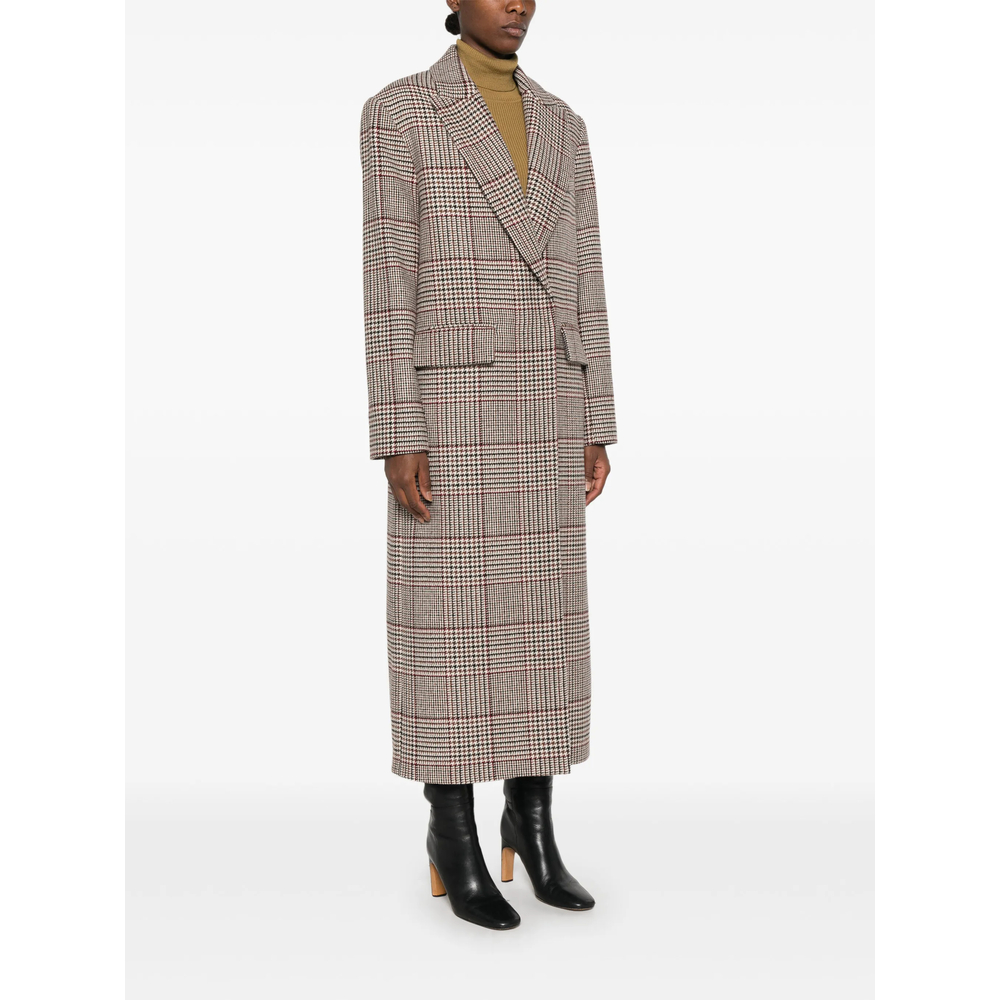 Prince Of Wales Check Double-Breasted Coat